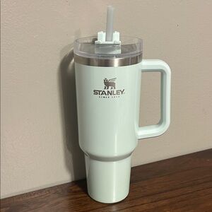 Stanley 40oz Seafoam Light Green Travel Mug with Handle and Straw
